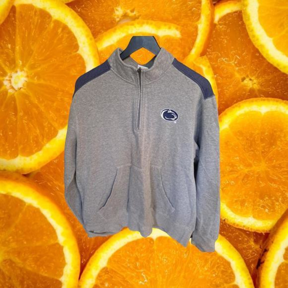Pro Edge Penn State 1/4‎ Gray and Blue Pullover Size Large